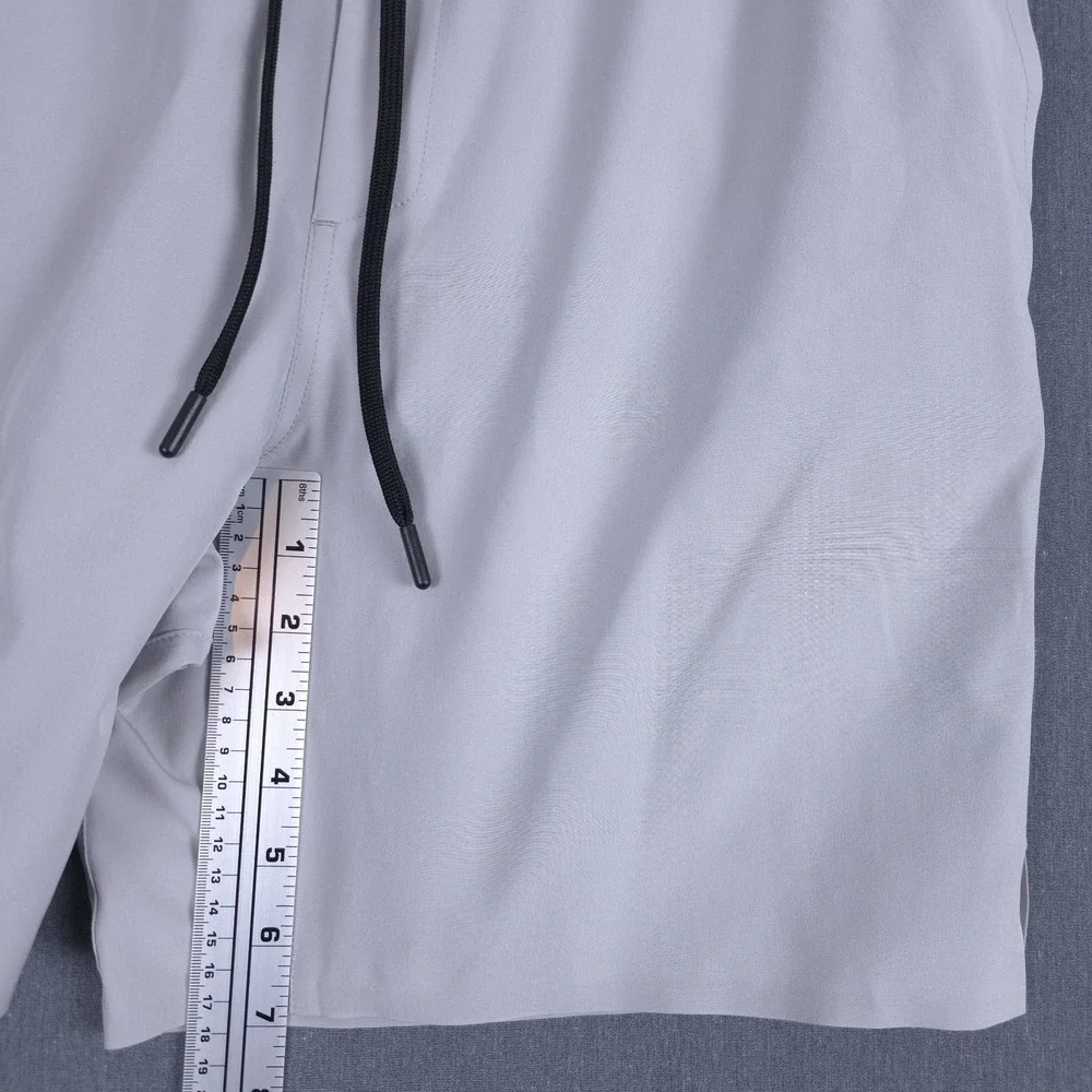 IBKUL Performance Shorts Mens Large Gray Lined Athletic Stretch Gym Running